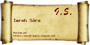 Imreh Sára névjegykártya